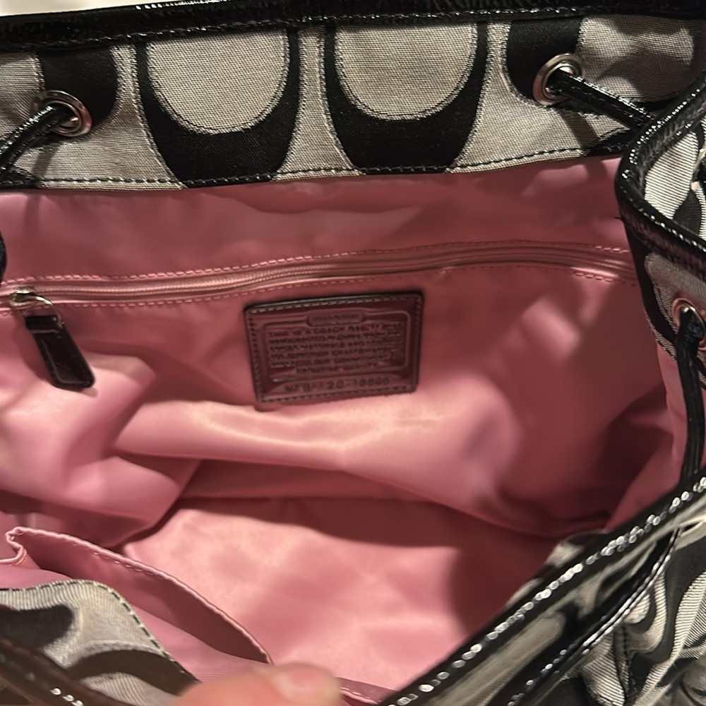 Coach POPPY Signature SATEEN Lurex Backpack - Picture 4 of 5